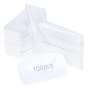 QWORK&reg; lot de 100 &eacute;tiquettes pour plantes, 6 x 10 cm, &eacute;tiquette de jardinage en plastique, pour l&eacute;gumes, semis, fleurs, type T (shavinglikes, neuf)