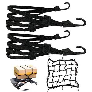 TZQFROCE Tendeurs Elastique avec Crochets 40 X 40cm 2 Pi&egrave;ces Filet &agrave; Bagages Elastique 1 Pi&egrave;ces Sangle Bagage Elastique avec Crochets pour Moto Fixation de Casque Bagages Sac en Bandouli&egrave;re (Swander, neuf)