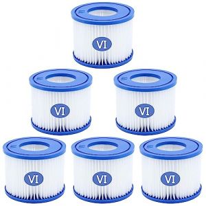SAMSYOKI Lot de 6 Cartouches filtrantes pour Piscine Type VI, Cartouche Filtre pour Bestway Pompe de Piscine, Filtre de Piscine Intex pour Lay-Z-Spa, Miami, Monaco, Vegas (ZUMMUTYSTORE-EU, neuf)