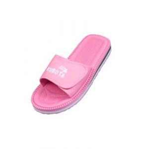 Kubota Claquettes à scratch Femme – Sandales été – Claquettes avec fermeture auto-agrippante – Chaussures pour piscine et plage – Chaussons – Rose poudré – 40 (Kubota Store, neuf)