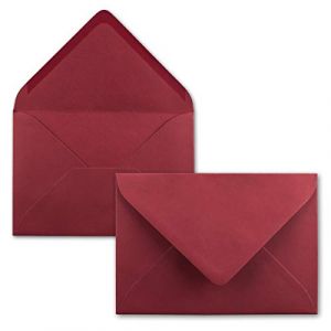 Mini enveloppes FarbenFroh by Gustav Neuser - Dimensions : 5,2 x 7,6 cm - Avec colle &agrave; humidifier - Pour cartes de v&oelig;ux et cadeaux 50 Umschl&auml;ge 14-Dunkelrot (GUSTAV NEUSER GmbH, neuf)