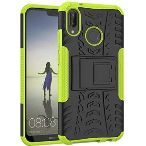 Yiakeng Coque Huawei P20 Lite Double Couche Antichoc Protection avec Support pour Huawei P20 Lite (Vert) (yiakeng, neuf)