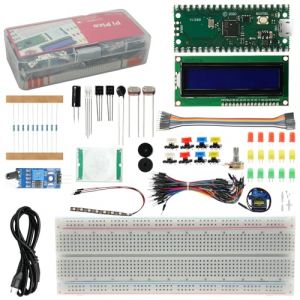 Kit de démarrage Basique pour Rasp-Pi Pico Binghe Rasp-Pi Pico Kit avec RP2040 Cartes de développement, Module I2C LCD, 9G Micro Servo Compatible avec Raspberry Pi Pico (Zhuocai Shangmao, neuf)