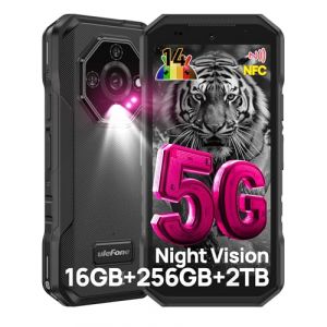 Ulefone Armor X32 Pro Téléphone Portable Incassable 5G, 16Go+256Go/SD-2TB Android 14 Smartphone 5500mAh Batterie Caméra 64MP+16MP+25MP, 5,65" 3-Slots/Flashlight/Face ID/Fingerprint/GPS/OTG/NFC Noir (OKOYE STORE, neuf)