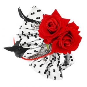 FONDOTIN &Eacute;pingle Cheveux Fleur Rose Rouge Pince Cheveux Mariage Photo Demoiselle Honneur (KIOONG, neuf)