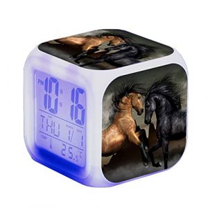 SerendipitousWhisper Réveil Cheval - LED - Alarme Animale - avec lumière - Brillant dans la Nuit - pour Enfants et Adultes - Cadeaux d'anniversaire pour Enfants Adultes (SerendipitousWhisper, neuf)