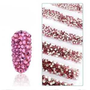 FDIMALTOR SS3-SS12 1440 pièces Non HotFix Flatback Verre Nail Art Strass Cristal Transparent Gem Accessoires Manucure-Rose (hangzhouyazhendianzishangwu, neuf)
