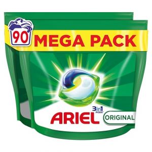 Ariel 3in1 PODS, Lessive Liquide En Capsules 90 Lavages, Original, Dissolution Rapide, Impeccable A Froid Et En Cycle Court (Best of web, neuf)