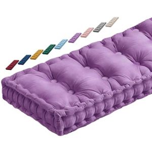JORTUIO Coussin de Banc Interieur 1 2 3 ou 4 Places, Coussin de Siège de Banc 120x40/100x40/140x40/80x40cm Coussin d'assise pour Banc 10cm d'épaisseur Mobilier Coussin De Sol(Purple,100x35x10cm) (Danansentt Shop, neuf)