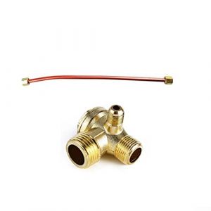 Clapet anti-retour pour compresseur d'air, tube d'&eacute;chappement de 200 mm avec 3 ports en alliage de zinc pour pi&egrave;ces de compresseur d'air (Carpango, neuf)