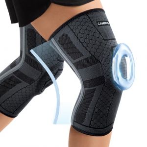 CAMBIVO Genouillere Arthrose Genou 2 Pcs, Genouill&egrave;re Sport avec Stabilisateurs Lat&eacute;raux en PMMA et Coussin en Gel Rotulien, Genouill&egrave;re Rotulienne pour M&eacute;nisque, Douleur Genoux, Sport (Cambivo-FR, neuf)