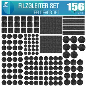 shinfly Patins pour Meubles 156 - Pièces, Noir, Auto-Adhésifs Patin Chaise, Tampon Meuble, 3mm D'épaisseur Patins Feutre pour Meubles, Patins en Feutre de Protection pour Parquet (IceDreamOne, neuf)