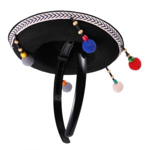 VALICLUD 1 Pcs chapeau de balle en peluche chapeaux mexicains mini chapeau mexicain mini-chapeau decoration mexicaine fete chapeau pour femme chapeau de fête casquette de fête mexique Black (SHUI LIAO, neuf)