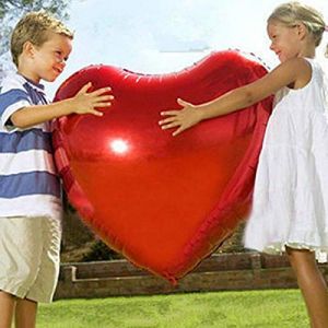 Ballon Coeur Rouge Geant XXL Hélium ou Air. Décoration Romantique pour La Saint Valentin, Déco Fiançailles et Mariage (JONAMI, neuf)