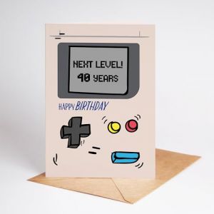 Lovely Cards Carte Gameboy - 40e anniversaire homme femme - carte d'anniversaire r&eacute;tro 40 - cadeau femme 40 ans - cadeau homme 40 (A6) (40 ans) - carte pour 40e anniversaire petite amie ami (242Yaozhiboshop, neuf)