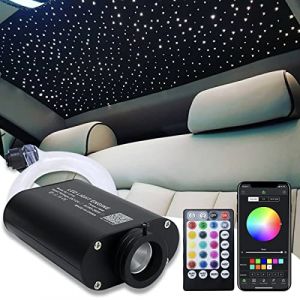 Callsky LED Fibre optique kit &agrave; commande vocale 16W, RGBW ciel &eacute;toil&eacute; romantique, veilleuse &eacute;toil&eacute;e au plafond, APP/t&eacute;l&eacute;commande, 550 pi&egrave;ces *0,75mm* 4M, pour salle audiovisuelle, salle de jeux (SHINE Innovation, neuf)