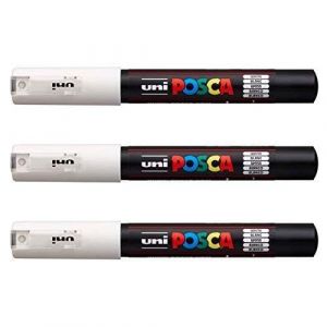 Posca Lot de 3 marqueurs PC-1M Uni-Ball (gamme complète de 22 couleurs disponibles) (Ponera, neuf)