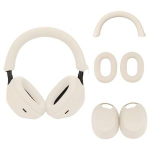 Etui en Silicone pour Sony WH-1000XM5,Housse de Protection pour Casque xm5,Oreillettes pour Sony xm5, Accessoires wh-1000 XM5,Peau protectrice en Silicone Souple-Gray (Spmow eu, neuf)