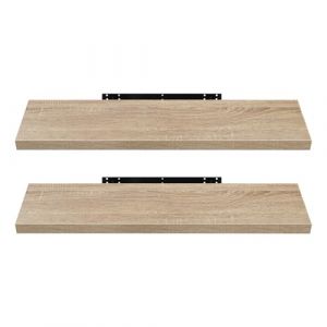 EUGAD Étagère Murale Lot de 2 étagères tablettes Style Moderne en Bois,100x22,9x3,8cm Chêne Jaune 0118QJ-2 (Eugad, neuf)