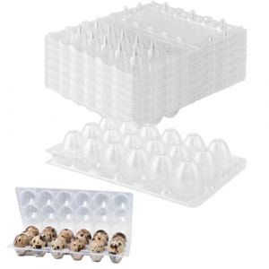 Bo&icirc;Tes &agrave; &oelig;Ufs de Caille,30pcs Bo&icirc;Tes &agrave; &oelig;Ufs de Caille &agrave; Grille,18 Grilles Oeuf de Caille Cartons Bo&icirc;Tes,Bo&icirc;Tes &agrave; &oelig;Ufs de Caille en Plastique,Bo&icirc;Te &agrave; &oelig;Ufs Transparente pour &oelig;Ufs de Caille (kangliyaun, neuf)