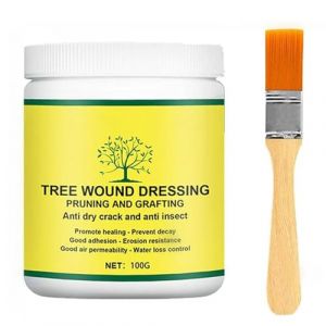 Mastic Cicatrisant Arbre,Cicatrisant Arbre Fruitier,Bonsa&iuml; D&eacute;coupe P&acirc;te,P&acirc;te de Cicatrisation des Plantes,Formation Rapide de Film,pour les Arbres,les Arbres Fruitiers,les Arbustes,100g, avec Brosse (Elliot  Ree, neuf)