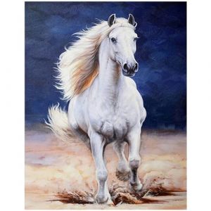 Square diamond painting adulte enfant cheval 40x50cm 5D diamant painting images animaux carr&eacute;es carre mosa&iuml;que accessoire broderie diamant diamant peinture arts craft pour maison mur entr&eacute;e d&eacute;coration (BEIMIN, neuf)