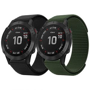 Bracelet Feinx 8 51mm/Fenix 7X/Fenix 7X Solar/Fenix 6X/Fenix 6X Pro/Fenix 5X/Fenix 5X Plus, 26mm Bracelet Sport Nylon à Séchage Rapide pour Fenix 7X Sapphire Solar/Fenix 3/Fenix 3 HR/Fenix 3 Sapphire (BEIYING, neuf)