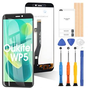 LCD Écran pour Oukitel WP5 Digitizer pour Oukitel WP5 Pro Tactile Écran Verre pour Oukitel WP5 / WP5 Pro Assemblée avec Réparation Kit (Qianan, neuf)