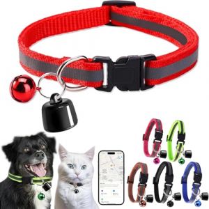Starnearby Collier GPS Animaux, Anti-Perte, Traceur GPS Chat, Traqueur GPS Chien, Collier Traceur GPS Chien et Chat, Localisateur GPS Chien et Chat Compatible avec iOS et Android (Rouge) (Pasercvxzoreso, neuf)