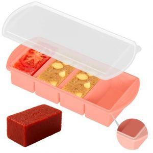 QUELIEN Bo&icirc;te de cong&eacute;lation en silicone rose fleur avec couvercle &ndash; Moule &agrave; portions 1 tasse pour soupe, bouillon et sauces &ndash; R&eacute;cipient empilable en silicone sans BPA pour pr&eacute;paration et stockage des (TECHSHARE TRADING LIMITED, neuf)