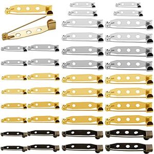 LYTIVAGEN 200 PCS Fermoirs &agrave; &Eacute;pingle de S&eacute;curit&eacute; Antirouille Pin Epingle de Broche 5 Couleurs &Eacute;pingles de Barres 4 Tailles &Eacute;pingle &agrave; Nourrice avec Trous pour Insigne de Broche de Bijoux de Bricolage (LYTIVAGOU, neuf)