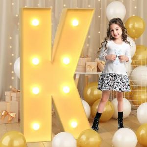 Lettre K g&eacute;ante lumineuse &agrave; LED de 70 cm-2,3 pieds, enseigne lumineuse de chapiteau en mosa&iuml;que, lampes &agrave; lettres LED pour Saint-Valentin, anniversaire, No&euml;l, Nouvel An (TaiYuanCaiYiDianZiShangWuYouXianGongSi, neuf)