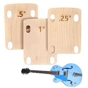 Pewell Cales de Manche de Guitare | 3 Cales de Guitare en Bois,Remplacement de la cale de Protection du Joint de la Plaque du Cou de la Basse pour Guitares &eacute;lectriques, 3 x 2 Pouces (Jingjingxi, neuf)