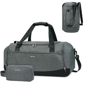 Sac &agrave; Dos de Gym Sport Homme Femme Voyage Fitness Travel Bag Grand Bandouli&egrave;re R&eacute;glable avec Compartiment &agrave; Chaussures Compartiments Humides et Manchon de Chariot avec Trousse de Toilette, Gris (Sportsnew UK, neuf)