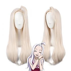 Perruque de cosplay d'anime Mirajane Strauss Cosplay Fairy Tail Cosplay Femmes 60 cm de long Beige Perruque Cosplay Anime Cosplay Perruques synthétiques résistantes à la chaleur (qiu lai shan mao hang, neuf)