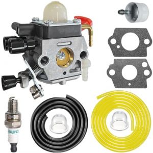 ZAMDOE Kit de carburateur pour Stihl HS81 HS81R HS81RC HS81T HS86 HS86R HS86T Taille-haie, remplace C1Q-S225, 4237 120 0606, 4237 120 0618, avec Joint Bougie d'allumage Filtre &agrave; Carburant (ZAMDOE, neuf)