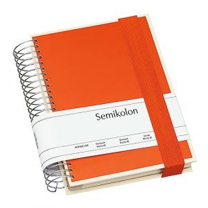 Semikolon 351563 Carnet à spirales Mucho A5 15,7 x 21,7 cm - 110 pages quadrillées, lignées ou vierges, orange orange (SEMIKOLON GmbH, neuf)