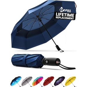 Repel Umbrella Parapluie Pliant Résistant au Vent - Ouverture Automatique Facile - Parapluie Compact et Durable, Armature en Fibre de Verre Solide, Dôme Imperméable – Tient dans un Sac à dos ou à Main (Upper Echelon Products UK, neuf)
