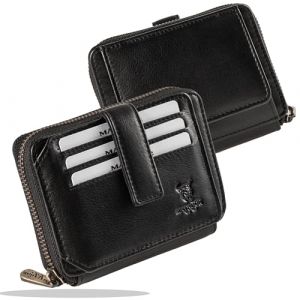 MATADOR Portefeuille Homme Fermeture &Eacute;clair Cuir #Grenade NEXTGEN avec Noble Bo&icirc;te Cadeau, Luxe RFID Portemonnaie pour Homme, Porte Feuille avec de Nombreux Compartiments &agrave; Cartes en Noir Nappa (MATADOR LEDER "The German Brand", neuf)