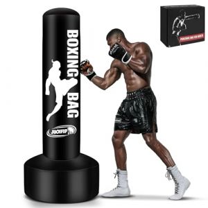 YORWHIN Sac de Frappe Adulte, 180cm Sac de Boxe Gonflable de avec Support Sacs de Frappe Boxe autoportant Sac de Kickboxing Equipement pour l'entraînement MMA Muay Thai Fitness à Utiliser (nicetiming, neuf)