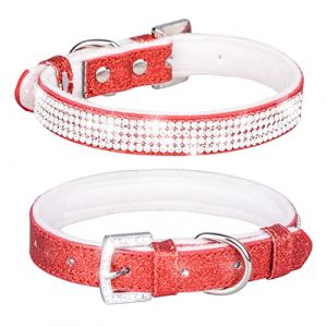 Yiwong Collier Chat et Chien en Strass Brillant, Collier pour Chiens et Chats avec Strass, Collier pour Chien Bling avec Strass Scintillants en Laine Cor&eacute;enne (YIWONG, neuf)