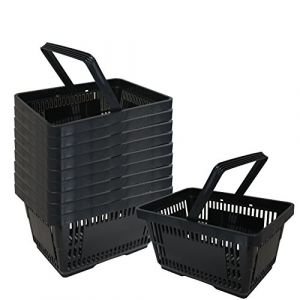 10 corbeilles de vente en plastique avec anse 20 litres 40cm gerbable noir (Gerso International Contracting GmbH, neuf)