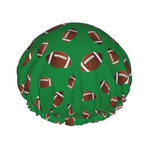 Bonnets de douche Bonnet de bain vert rugby pour femme Bonnet de douche double couche imperméable et réglable (hefeijiapan, neuf)