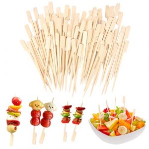 400 Pièces Brochettes en Bambou pour Cocktails, 12cm Brochette Fingerfood en Bambou, Brochettes à Cocktail en Bois, Brochette en Bois pour Cocktails, Fruits, Grillades, Boissons, Barbecue, Fondue (xinshuoxin, neuf)