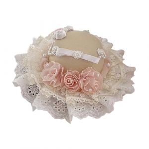 Élégant bibi en organza blanc avec clip pour chapeau - Accessoire de mode pour mariage et événement spécial avec bordure en dentelle (angelliu, neuf)