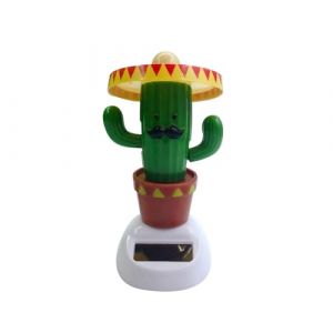 Figurine solaire &agrave; t&ecirc;te mobile - Figurine de cactus amusant - D&eacute;coration de tableau de bord - Jouet de danse solaire - Jouet de voiture - Hula Girl - Id&eacute;al pour rebord de fen&ecirc;tre, bureau (Surakey, neuf)
