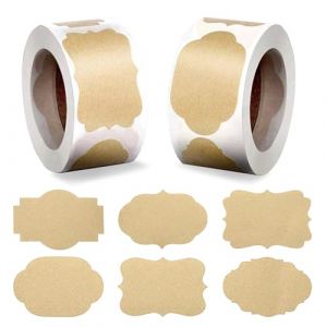 600PCS Adh&eacute;sives Kraft Etiquette, Autocollantes Cuisine &eacute;Tiquettes, Ronde Kraft Autocollant, &eacute;Tiquettes D'&eacute;Tiquetage pour Pots D'&eacute;Pices Bo&icirc;Tes de Cong&eacute;Lation les Emballages Cadeaux - Couleur Claire (CHENXUEFEN LIMITED, neuf)