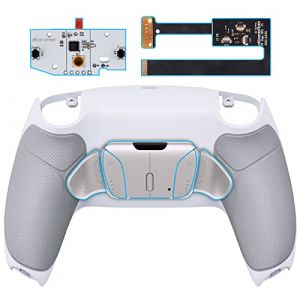 eXtremeRate RISE4 Remap Kit Programmable pour ps5 Manette BDM-010&020, Coque Arri&egrave;re Redessin&eacute;e avec 4 Palette M&eacute;tal pour ps5 Manette, Palette M&eacute;tallique, Blanche (EXR Gaming, neuf)