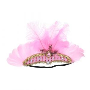Healvian Coiffe &agrave; Plumes pour Carnaval Bandeau Plumes Ajustable Coiffe de F&ecirc;te Unique Serre-t&ecirc;te &agrave; Strass (Pxinyao, neuf)