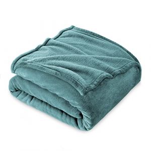 FARFALLAROSSA Couverture Plaid Polaire Flanelle 130 x 160 cm - Jeté de Canapé Polaire - Couverture lit 1 Personnes Epaisse Douce Et Chaude - Plaid Haute Qualité - Vert d'eau (LYFPL, neuf)